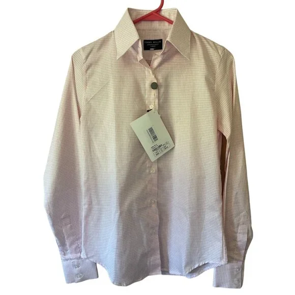 EMMA WILLIS Slim-Fit Checked Cotton Oxford Shirt Size XS NWT Made in England - Picture 5 of 6